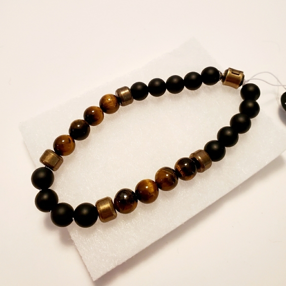 Blackjack Other - Men's Blackjack Onyx & Tiger Eye Bracelet